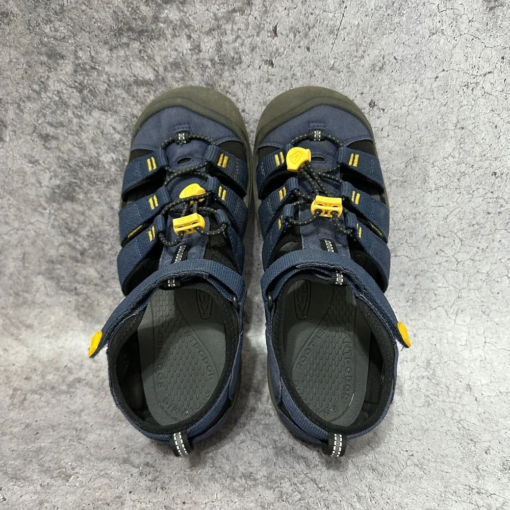 Keen Newport H2 Sandals Kids 6 Blue Hiking Water Shoes Bungee Laces